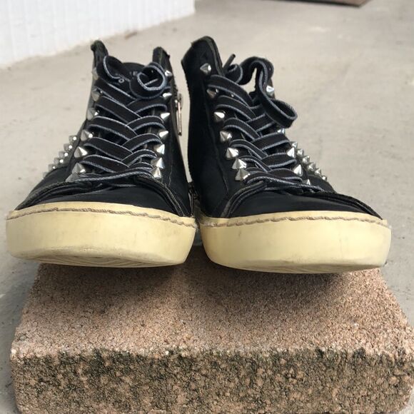 Leather Crown Studded Sneakers - Picture 9 of 11